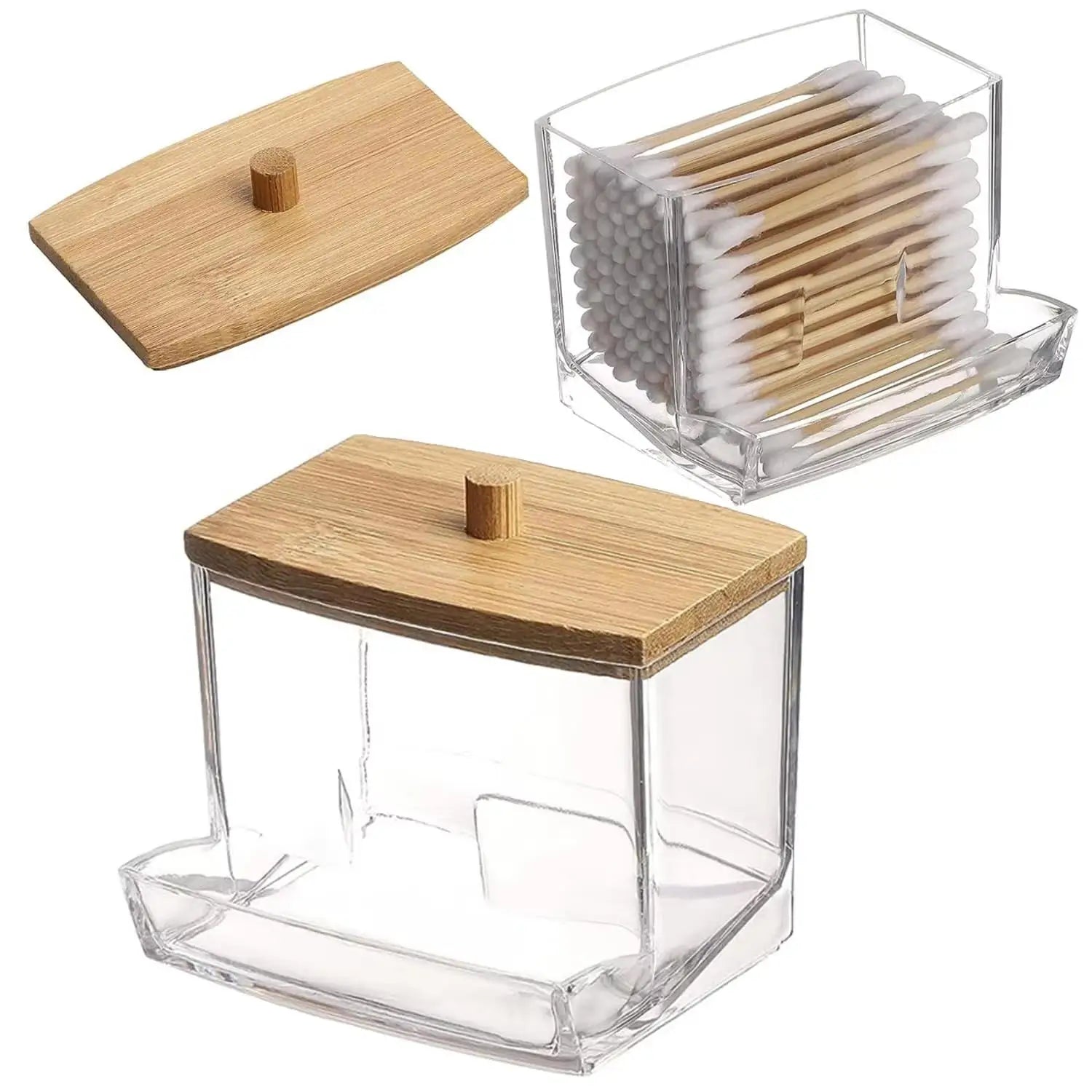 Box Acrylic Jar Makeup Organizer Cotton .