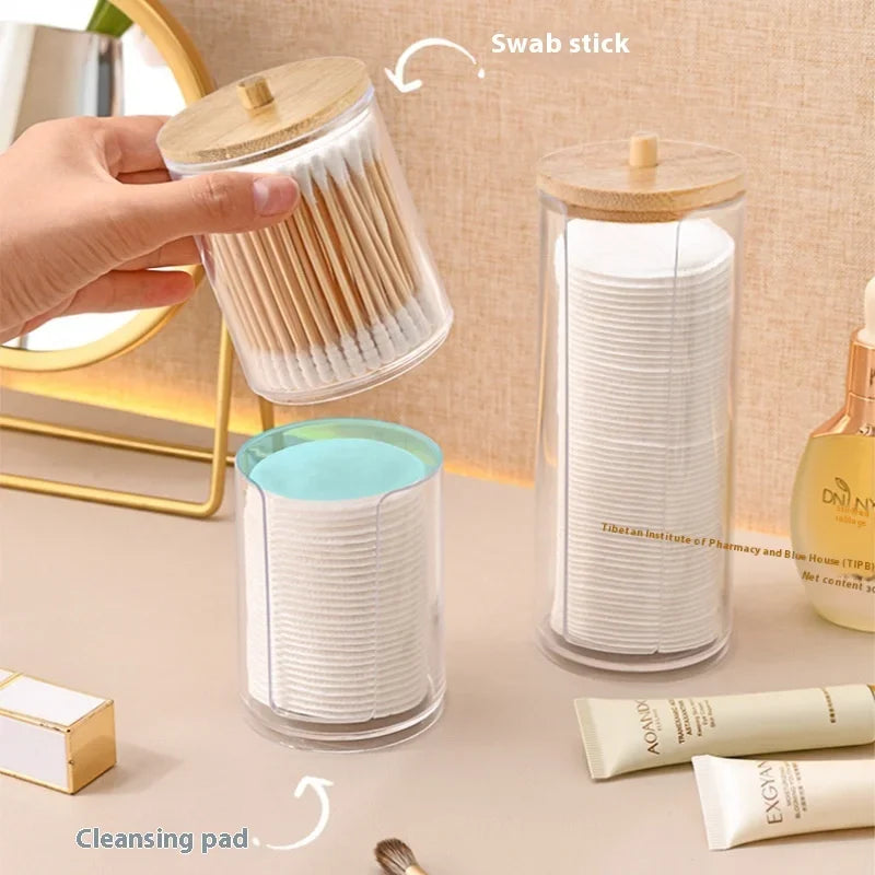 Box Acrylic Jar Makeup Organizer Cotton .