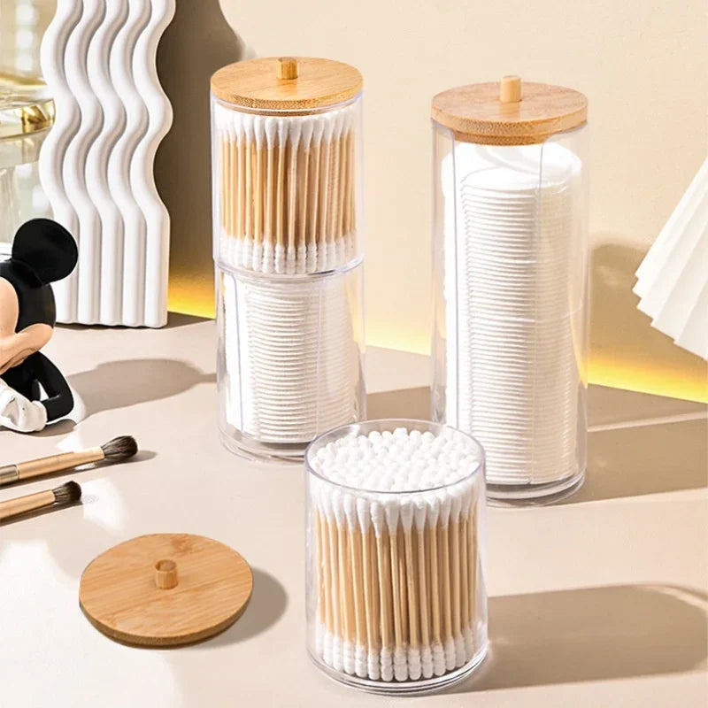 Box Acrylic Jar Makeup Organizer Cotton .